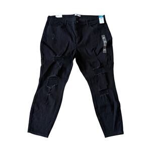 Rue+ High-Rise Ultimate Stretch High-Rise Black Distressed jean Size 24 NWT